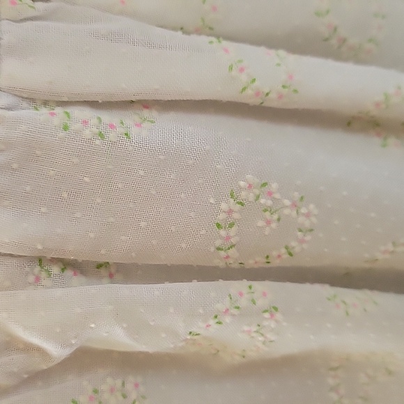 Vtg 70's Swiss Dot Peasant Dress - Picture 7 of 12